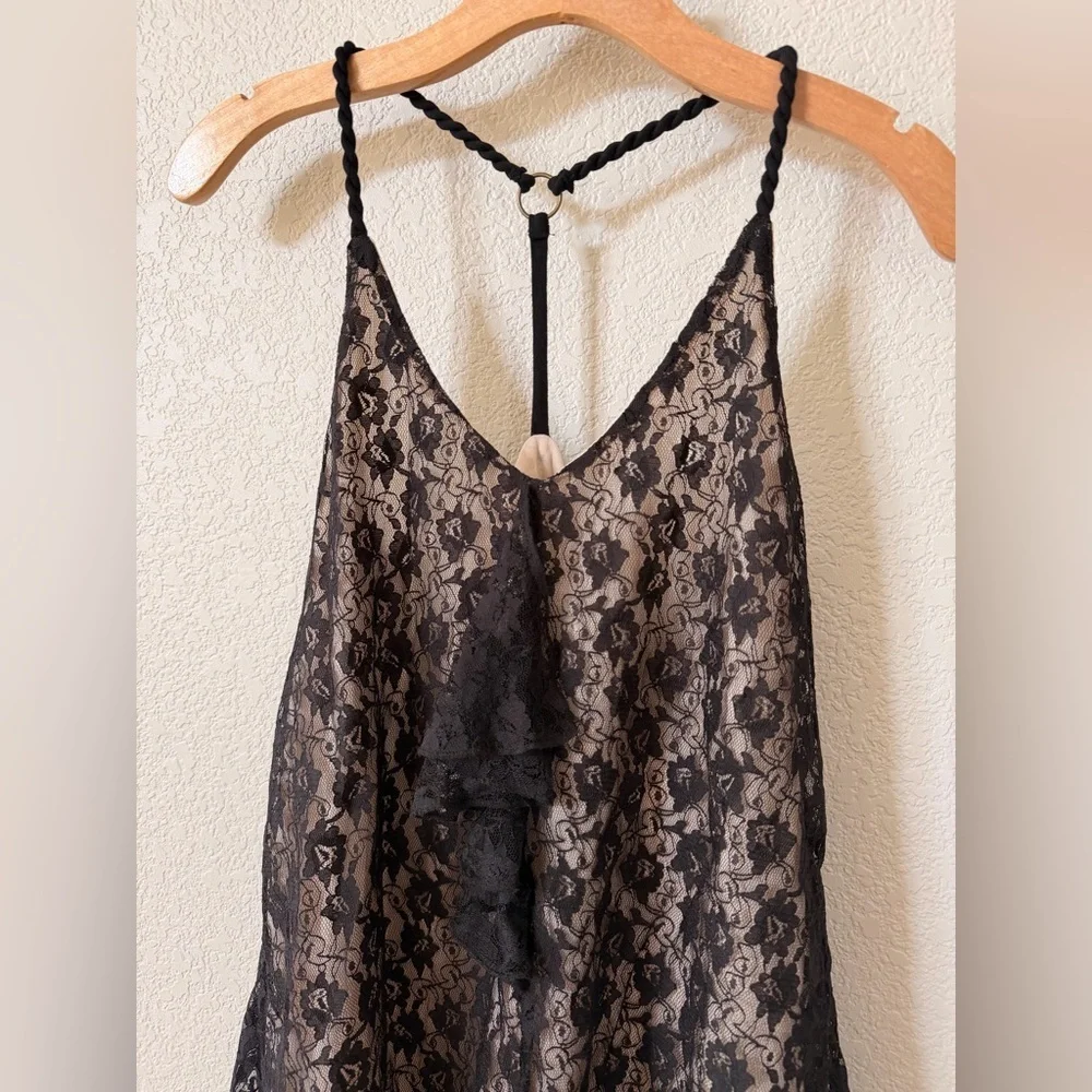 Nine Bird Black Lace Cord Strapy Razorback Dressy Shirt Size M NWT from Buckle - Picture 2 of 10